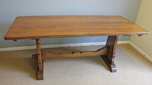 ANTIQUE OAK REFECTORY KITCHEN FARMHOUSE DINING TABLE