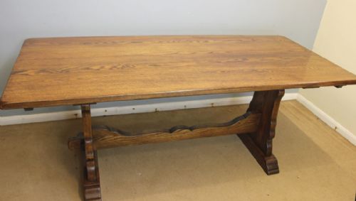 ANTIQUE OAK REFECTORY KITCHEN FARMHOUSE DINING TABLE - ADDITIONAL PHOTO 3