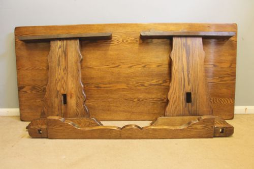 ANTIQUE OAK REFECTORY KITCHEN FARMHOUSE DINING TABLE - ADDITIONAL PHOTO 4