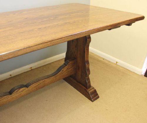 ANTIQUE OAK REFECTORY KITCHEN FARMHOUSE DINING TABLE - ADDITIONAL PHOTO 7