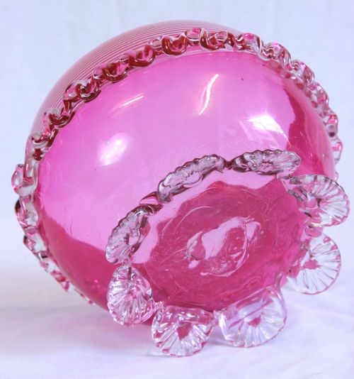 ANTIQUE CRANBERRY GLASS BOWL - ADDITIONAL PHOTO 5