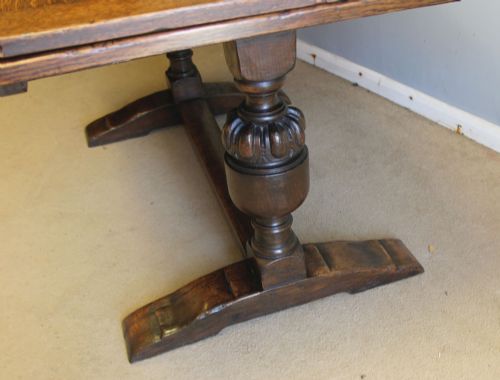 ANTIQUE OAK EXTENDING REFECTORY FARMHOUSE KITCHEN DINING TABLE - ADDITIONAL PHOTO 10