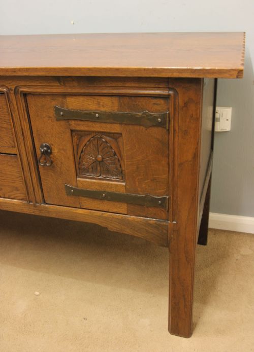 ANTIQUE OAK SIDEBOARD DRESSER BASE - ADDITIONAL PHOTO 3