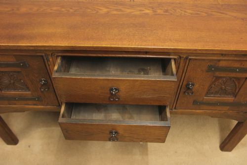 ANTIQUE OAK SIDEBOARD DRESSER BASE - ADDITIONAL PHOTO 7