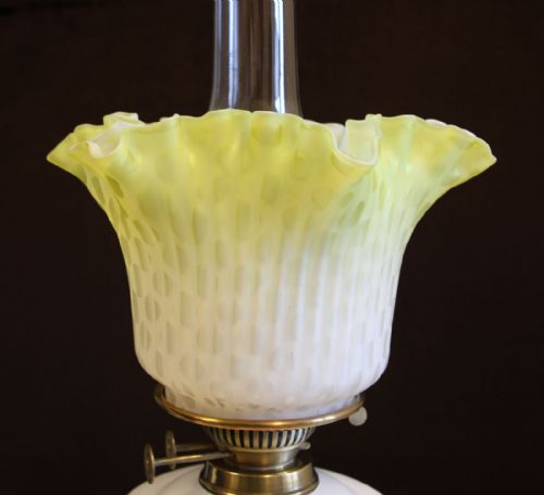 Antique Satin Glass Oil Lamp Shade