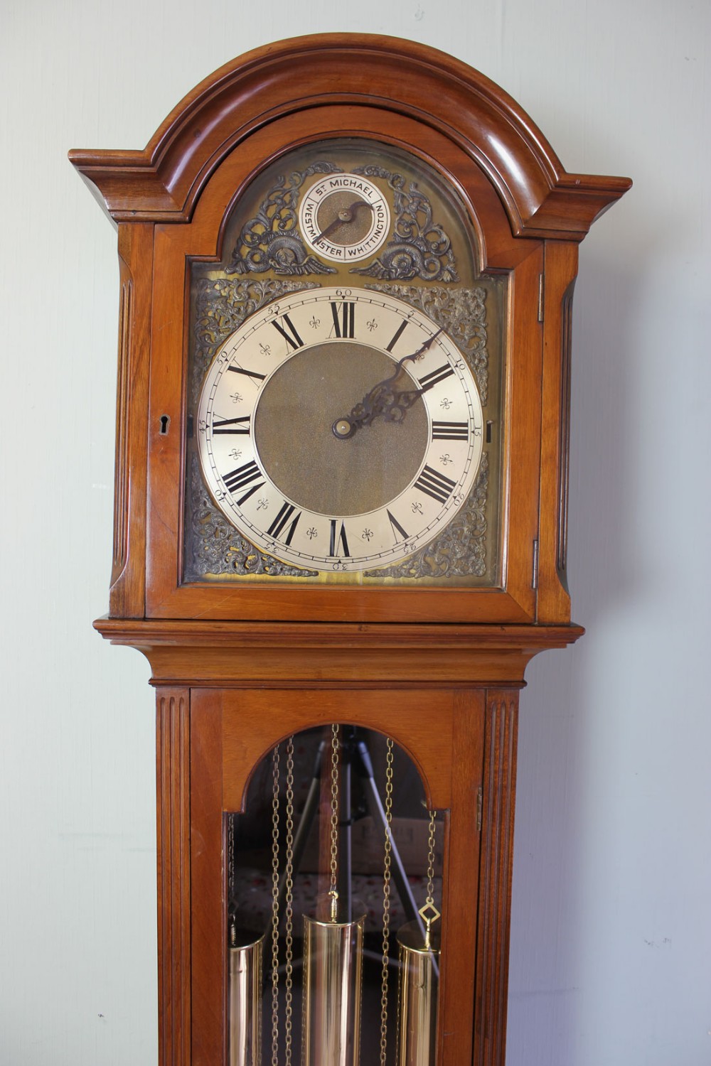 Antique 20th Century Mahogany Chiming Longcase Clock
