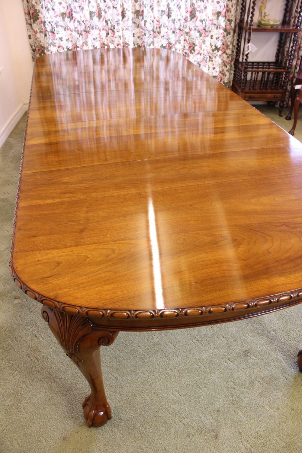 Antique Figured Walnut Extending Dining Table