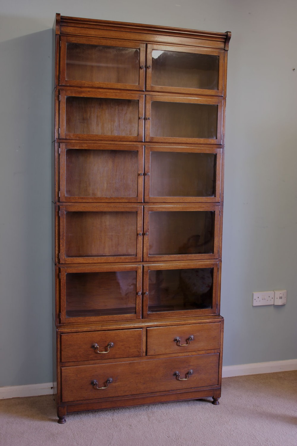 Antique Oak Minty Stacking Globe Wernick Type Bookcase