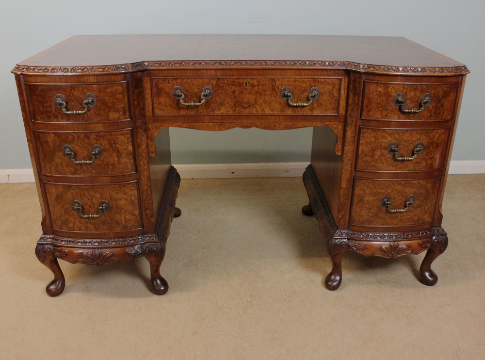 Antique Burr Walnut Side Table, Desk, Dressing Table.