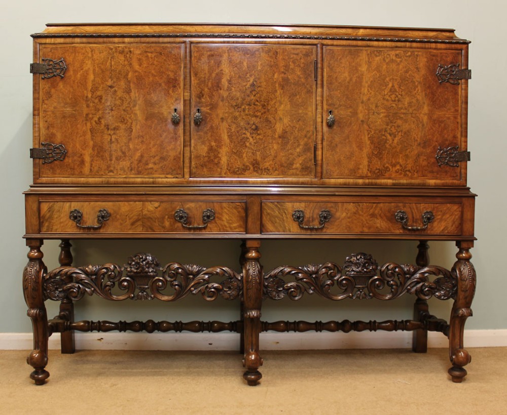 Antique Figured Walnut Sideboard