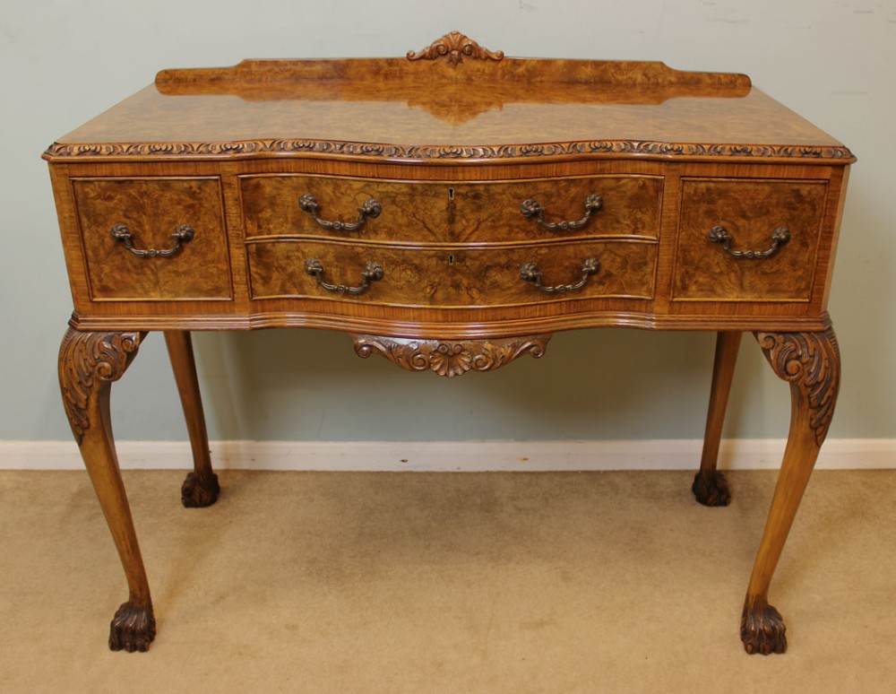 Antique Burr Walnut Side Table, Serving Table,