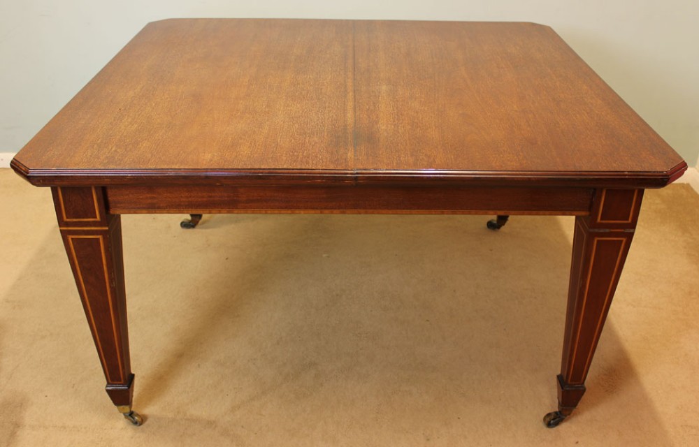 Antique Inlaid Mahogany Extending Dining Table