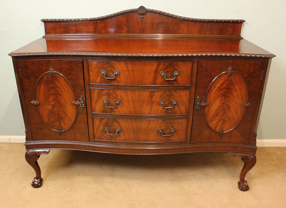 Antique Mahogany Shaped Sideboard