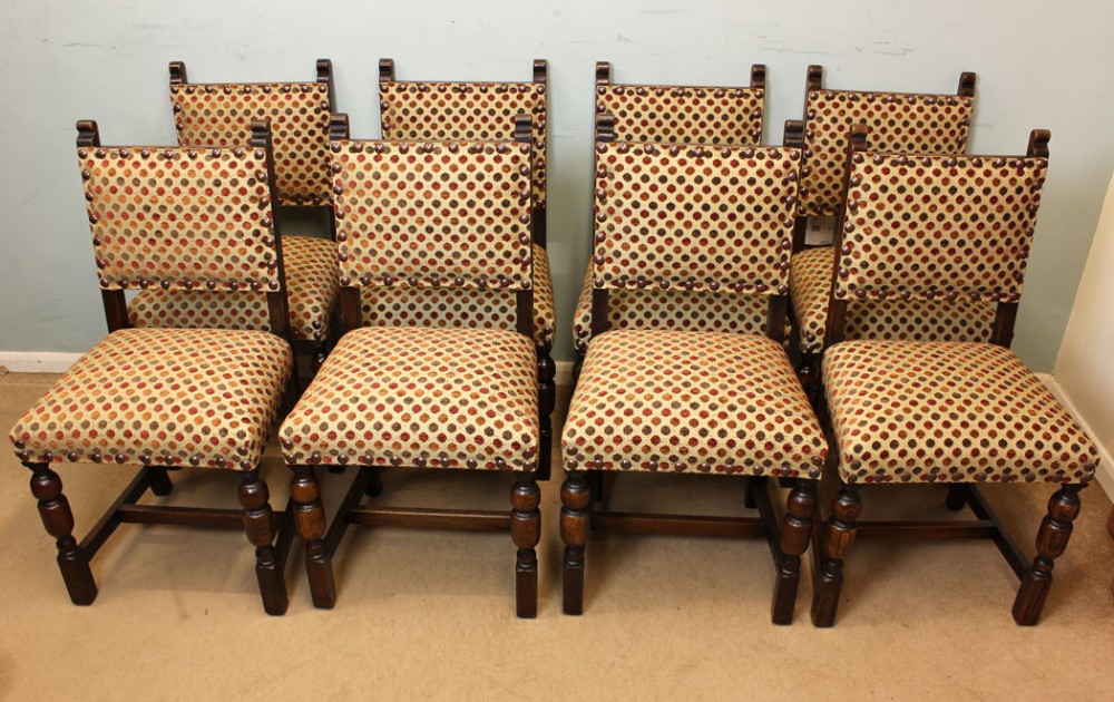 Set of Eight Antique Country Dining Chairs