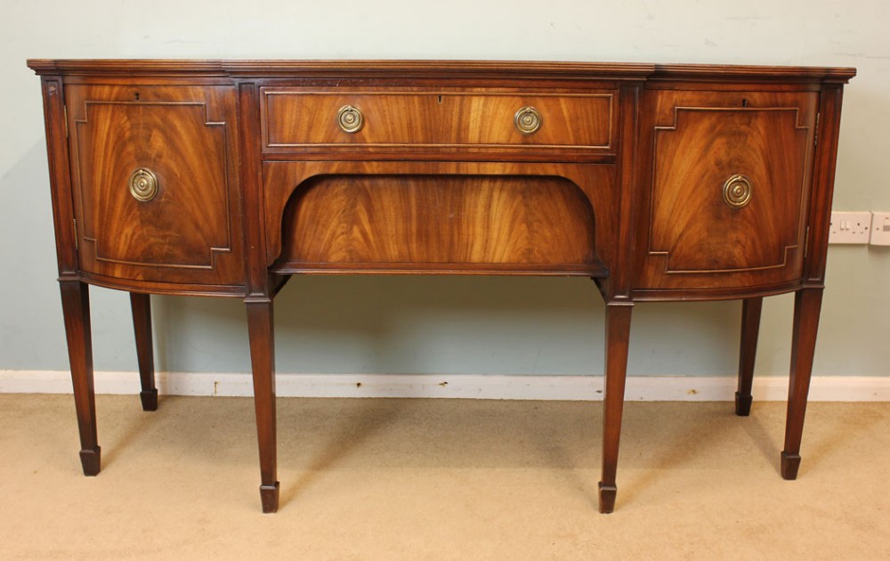 Antique Mahogany Breakfront Georgian Style Sideboard,
