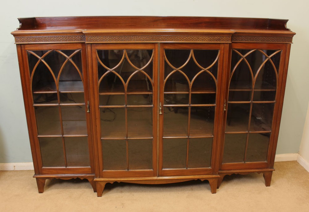 Antique Mahogany Breakfront Bookcase