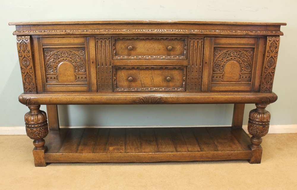 Antique Carved Oak Dresser Base
