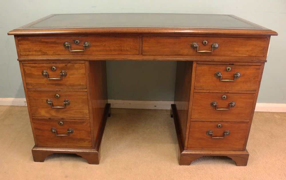 Victorian Mahogany Knee Hole Pedestal Writing Desk,