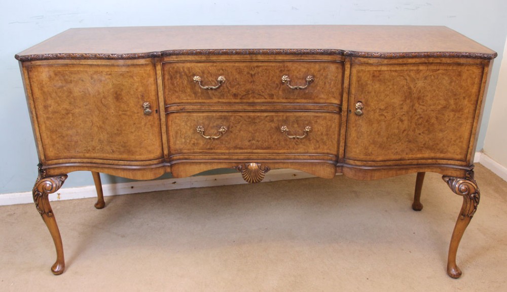 Quality Burr Walnut Sideboard Dresser, Hille London