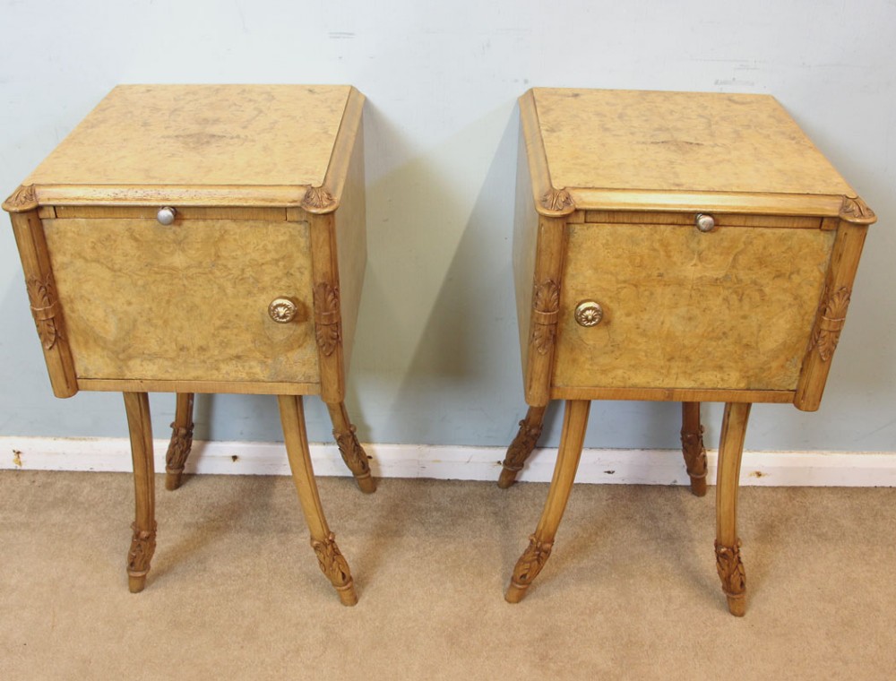 Pair Art Deco Style Bedside Cabinets by Hille London