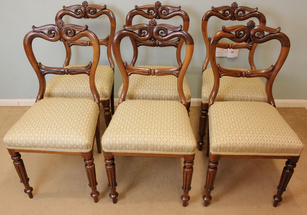 Quality Set Six Rosewood Dining Chairs