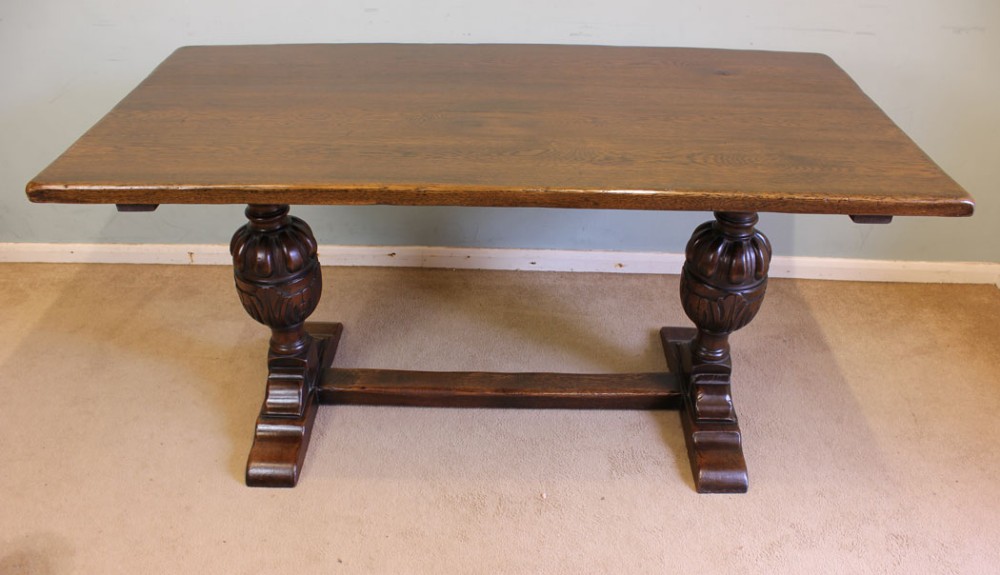 Antique Oak Refectory Farmhouse Kitchen Dining Table