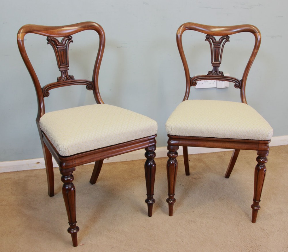 Pair Antique Rosewood Side Chairs