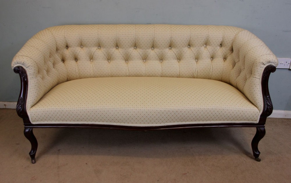 Antique Edwardian Button Back Two Seater Sofa