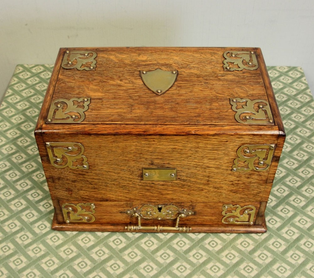 Antique Oak Stationary Box