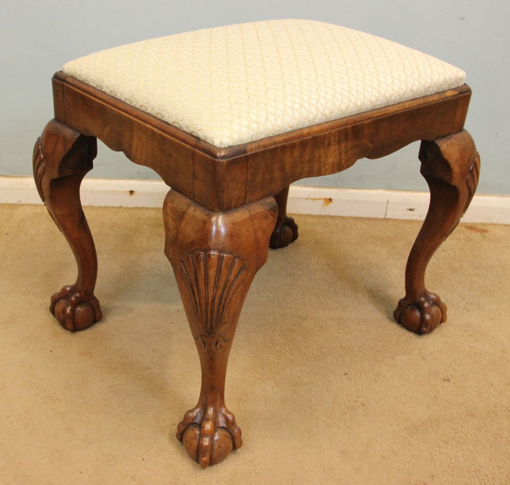 Georgian Style Walnut Dressing Stool