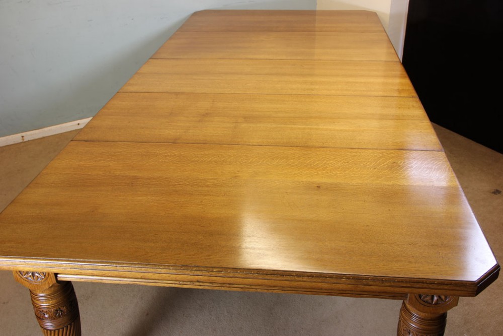 Antique Victorian Large Oak Extending Farmhouse Dining Table