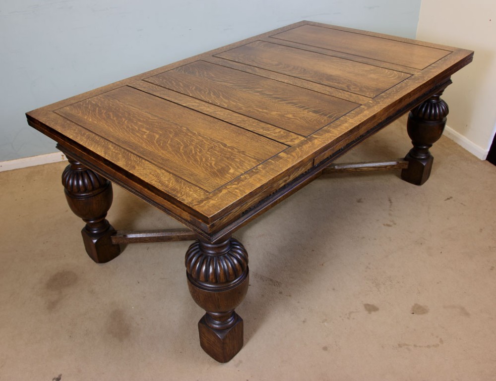 Antique Oak Refectory Draw Leaf Farmhouse Kitchen Dining Table