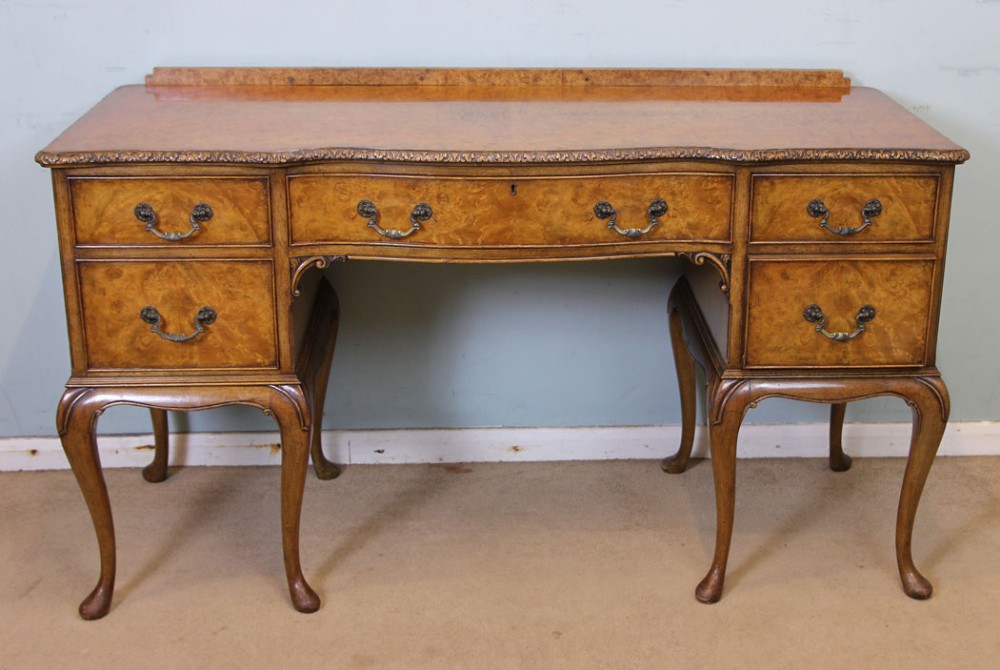 Burr Walnut Shaped Dressing Table.