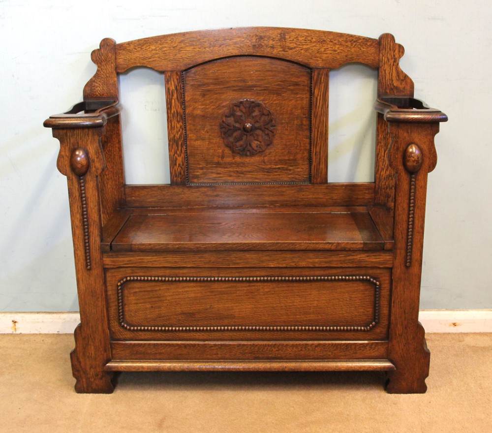 Oak Hall Bench umbrella Stick Stand 