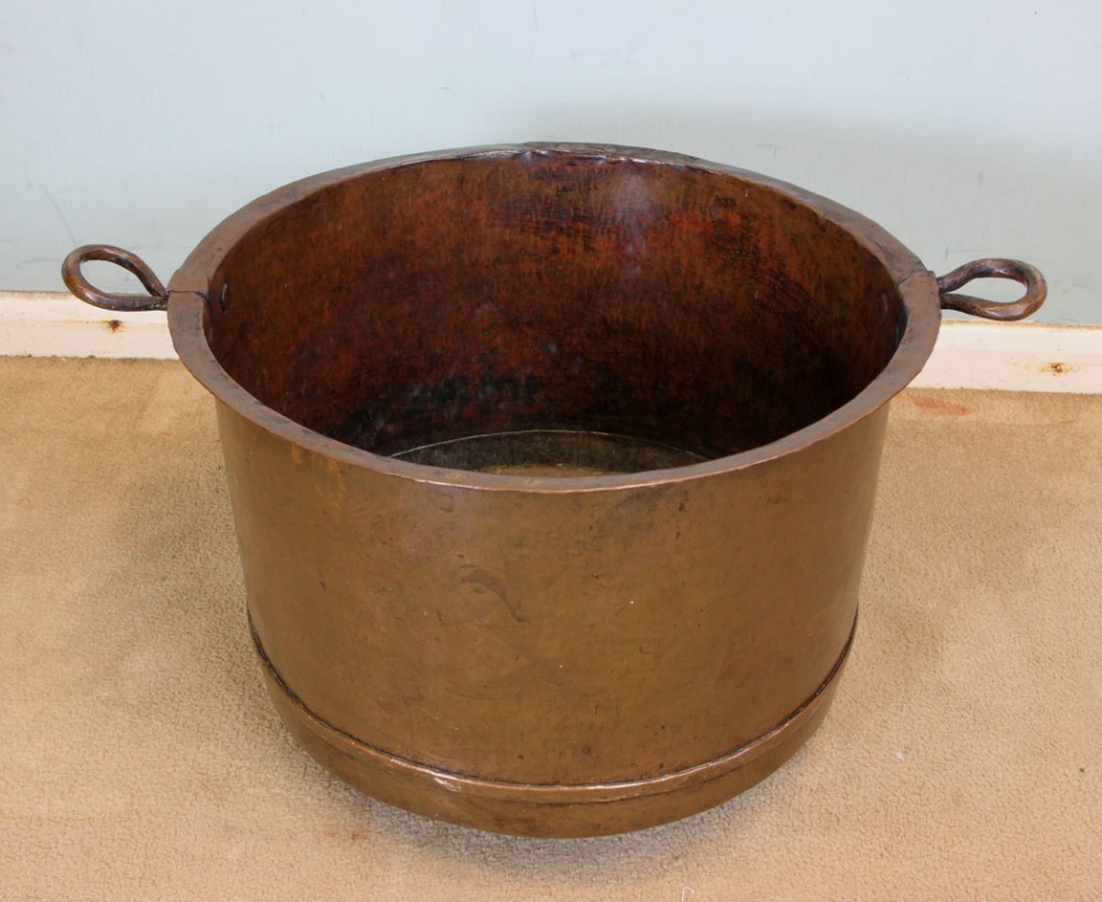 Antique Large Copper Coal Log Bin. 