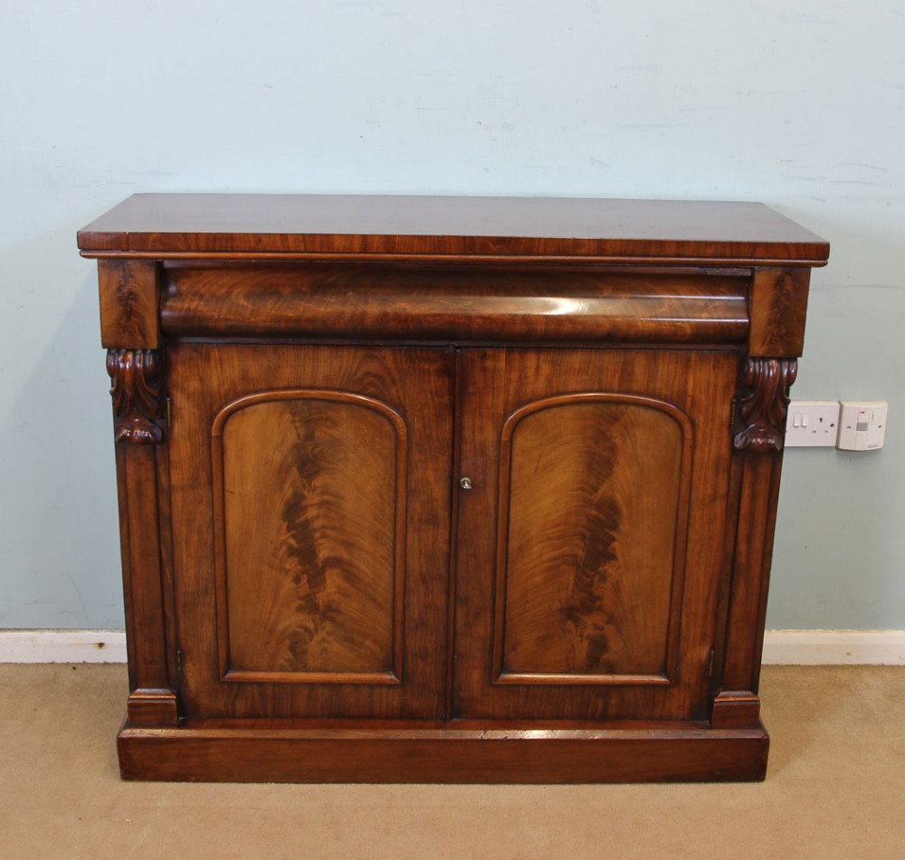 Antique Victorian Mahogany Two Door Chiffonier Sideboard Base