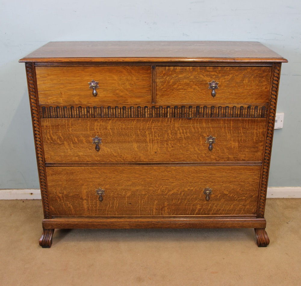 Antique Oak Chest of Drawers, Waring & Gillow Label