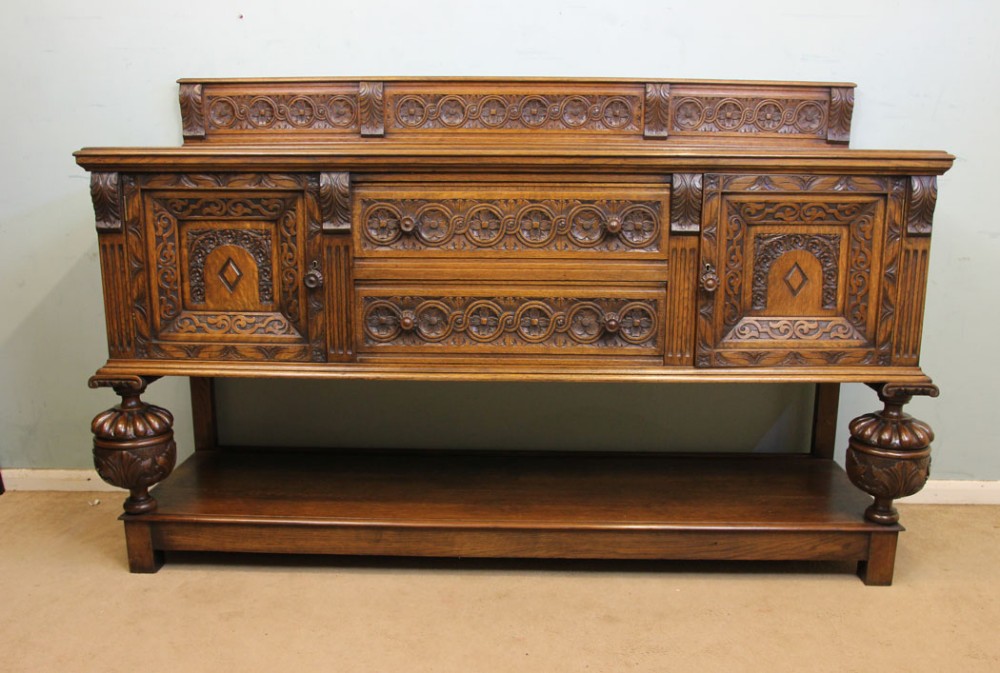 Antique Carved Oak Sideboard Dresser Base