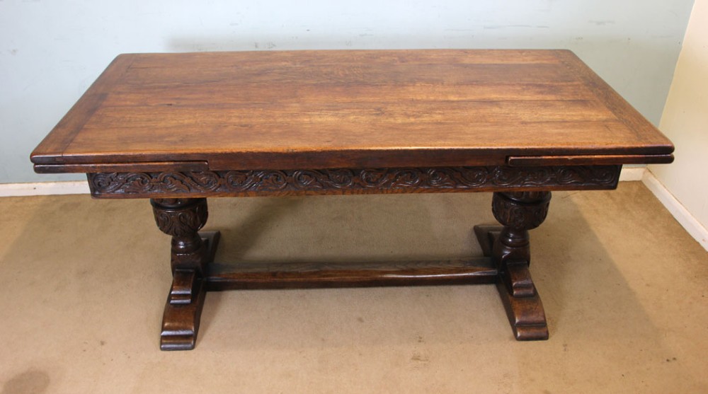 Antique Extending Refectory Farmhouse Oak Dining Table