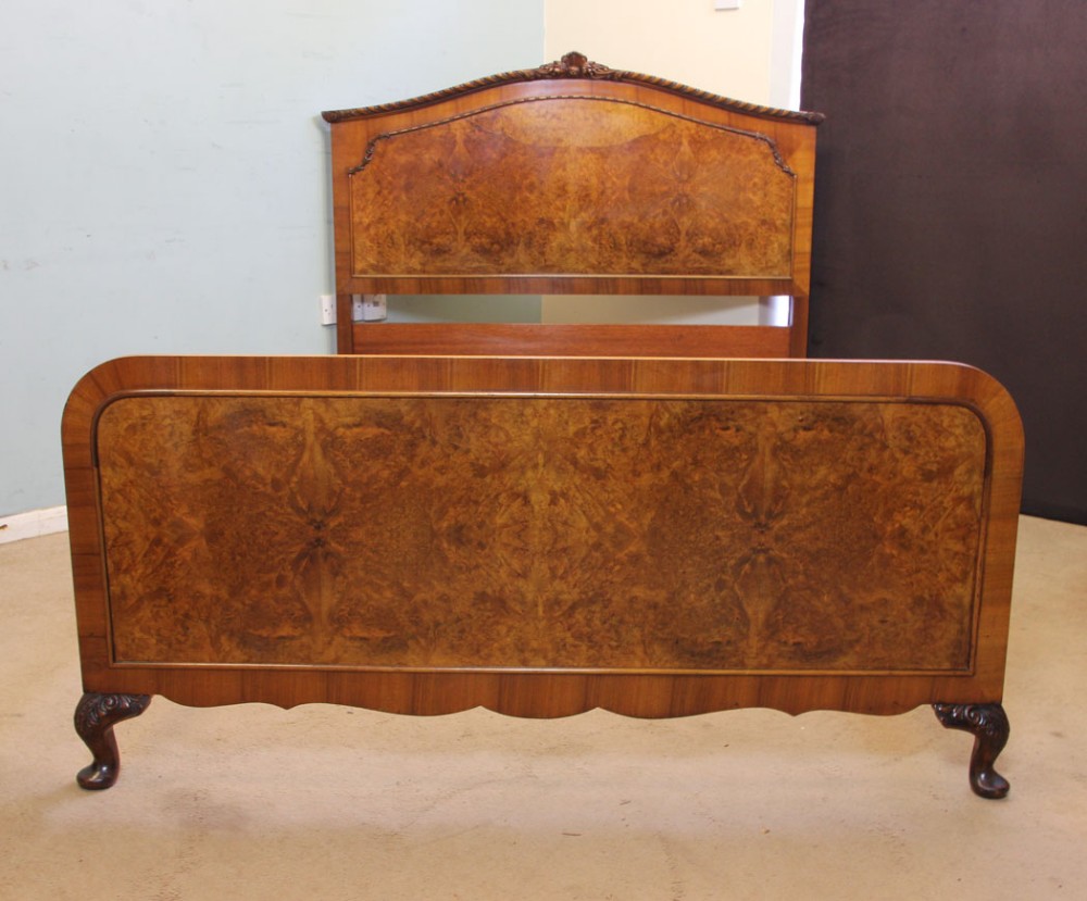 Burr Walnut Double Bed.