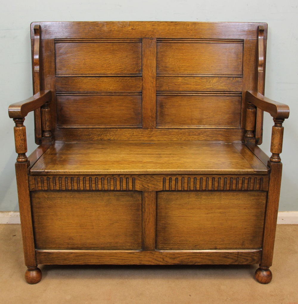 Oak Monks Bench Hall Seat