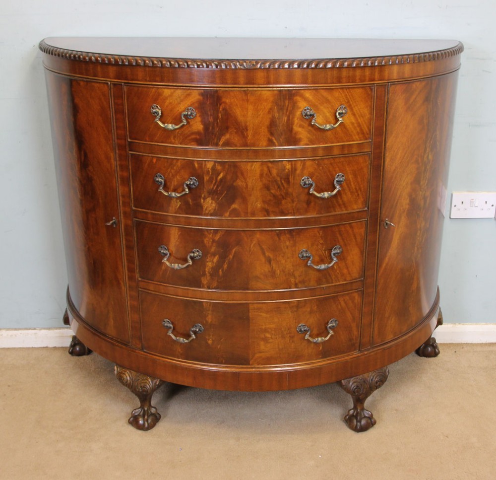 Antique Demi Lune Mahogany Sideboard