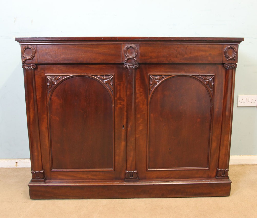Antique Victorian Mahogany Chiffonier Sideboard Base
