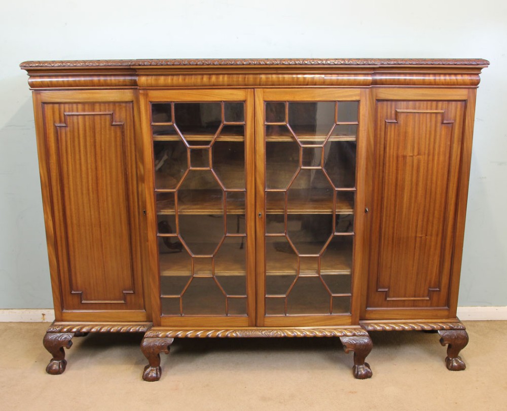 Antique Mahogany Breakfront Bookcase