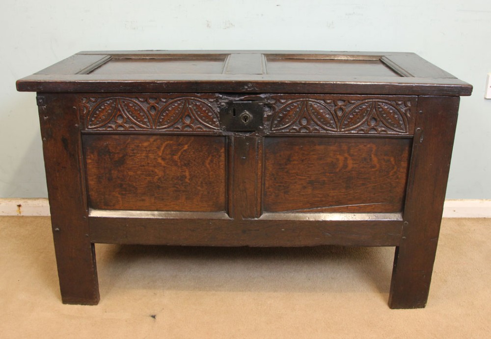 Antique 18th Century Small Oak Coffer