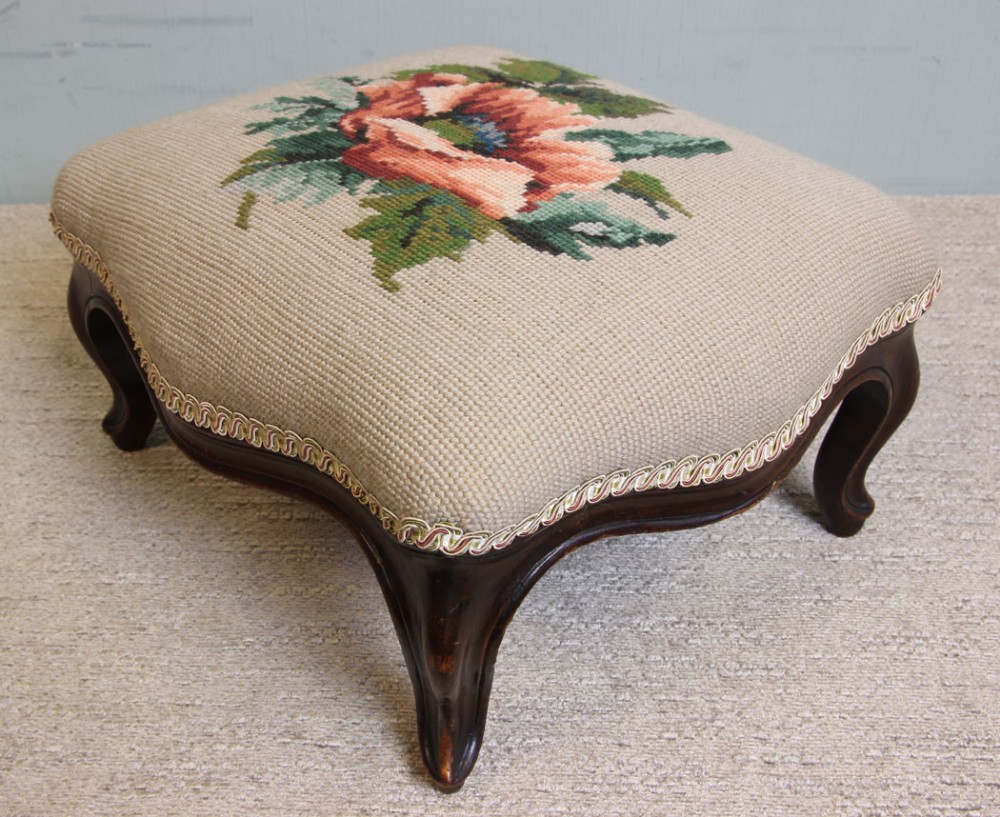 Antique Serpentine Shape Footstool