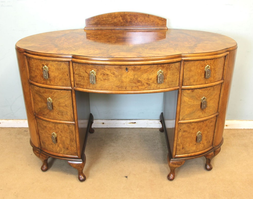Burr Walnut Shaped Dressing Table