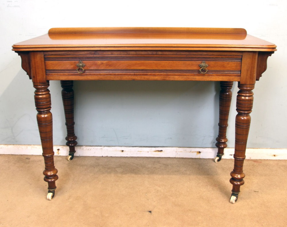 Antique Victorian Walnut Side Writing Table, 