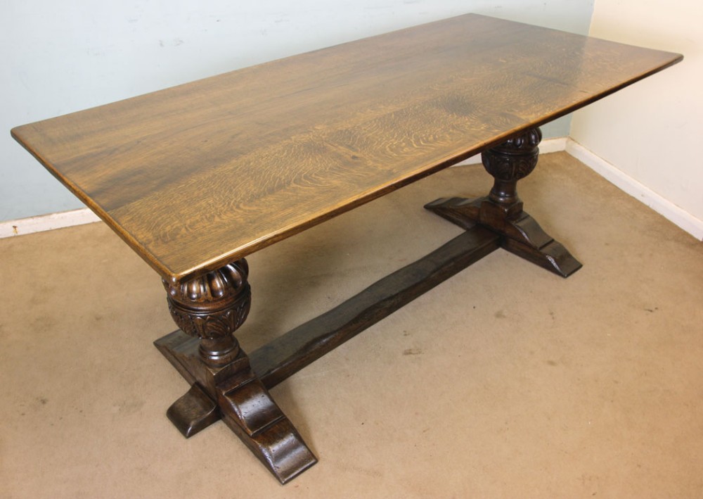 Antique Oak Refectory Farmhouse Dining Table
