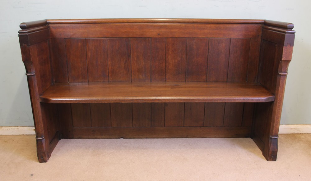 Antique Oak Hall Chair Settle Monks Bench Pew